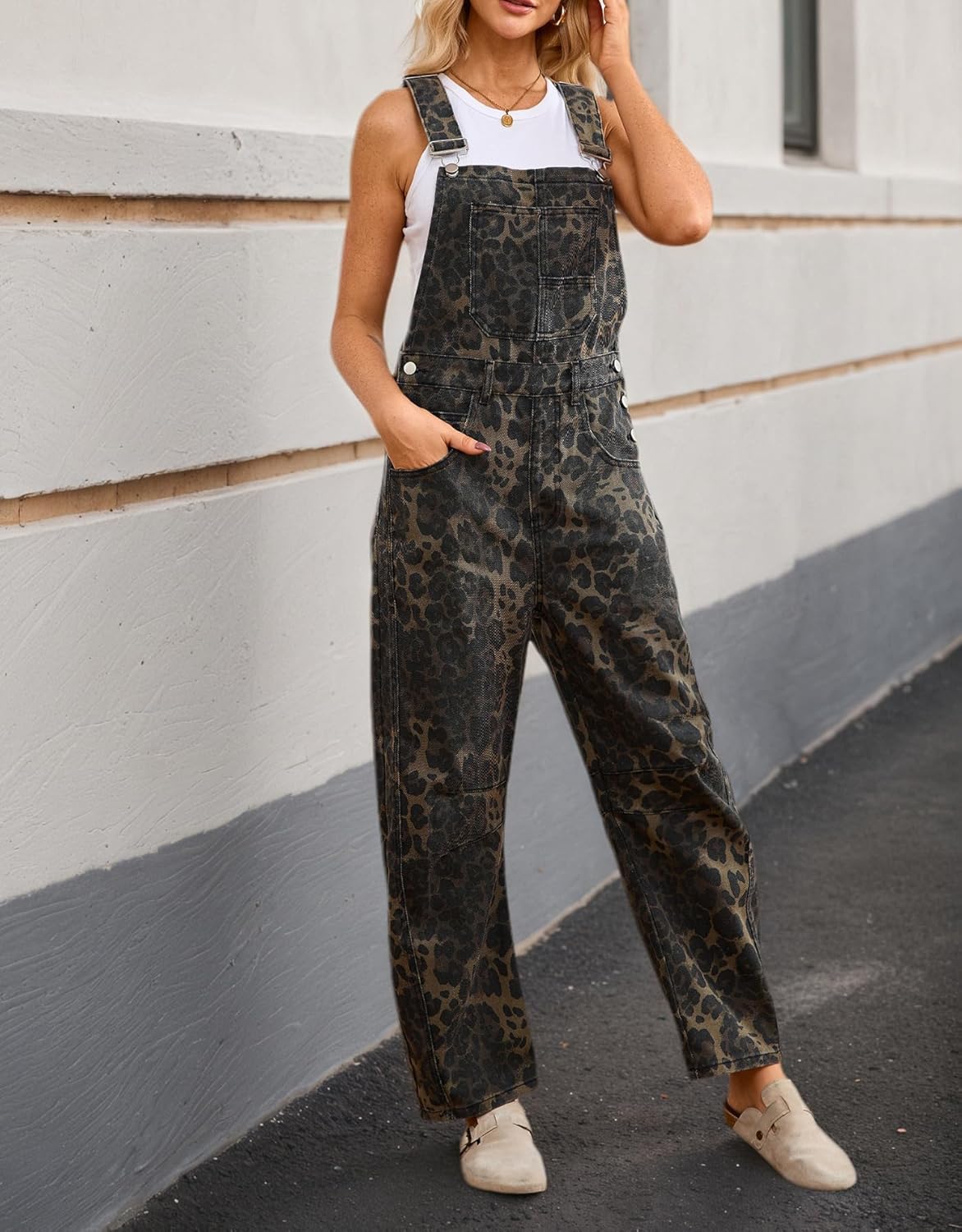 Kedera Women's Denim Overall Casual Straight Wide Leg Bib Jeans Overall Adjustable Straps Denim Romper Stretch Jumpsuits - Image 5