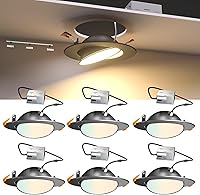 Vista 28 de Lightdot - Paquete de 6 luces LED empotrables con rótula de 6 pulgadas, ajustable 360°+90°, temperatura de color de 3CCT seleccionable y regulable