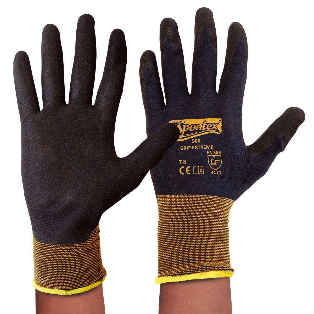 Spontex Grip Extreme Guanti Da Lavoro Leggeri: Presa Salda E Traspiranti (Taglie 7-10, Confezione 1 Paio)