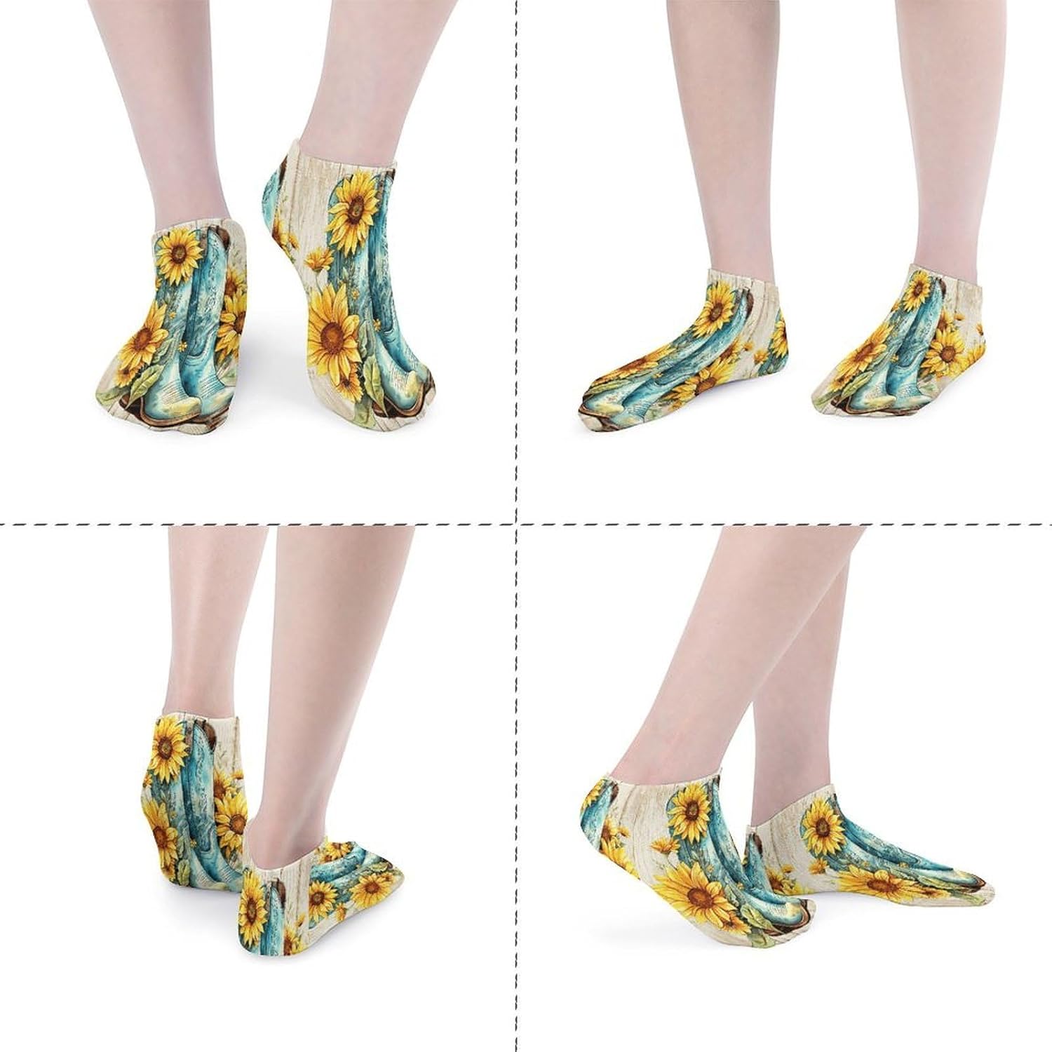 Sunflower Boots 5Pairs Low Cut Ankle Socks for Women No Show Casual Breathable Athletic Socks for Sport