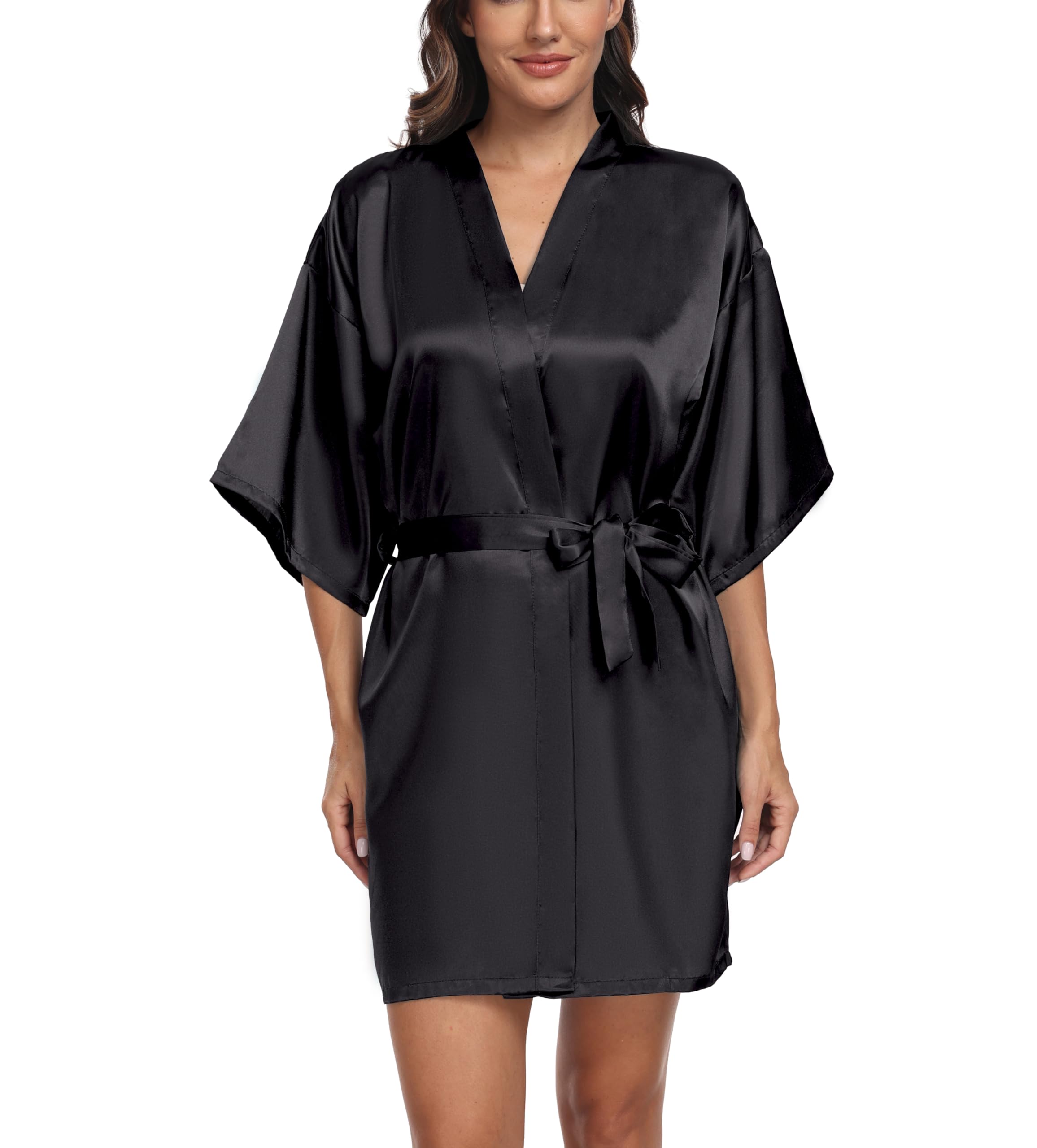 Trek Forte Accappatoio Corto da Donna in Raso Vestaglia Donna Kimono Sexy Pigiama Vestaglia Sposa e Damigelle