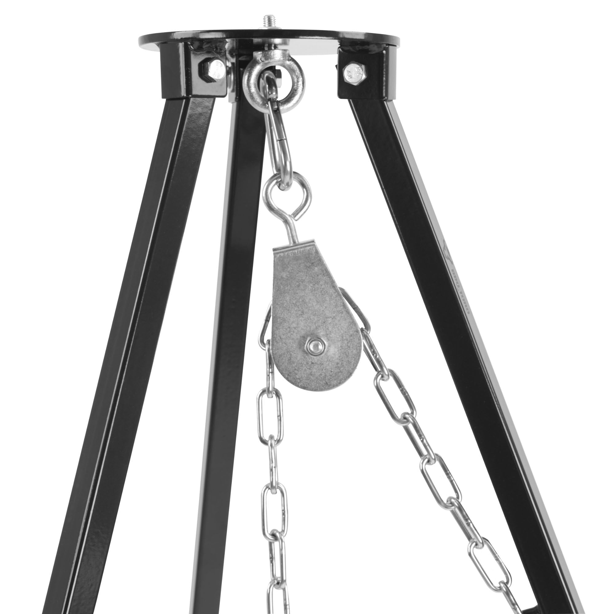 BBQ-Toro Grille à trois pattes d'un diamètre de 70 cm | 112-178 cm | Noir | Trépied pour grille pivotante | Structure en fer à trois pattes | Grille suspendue | Grille à 3 pieds