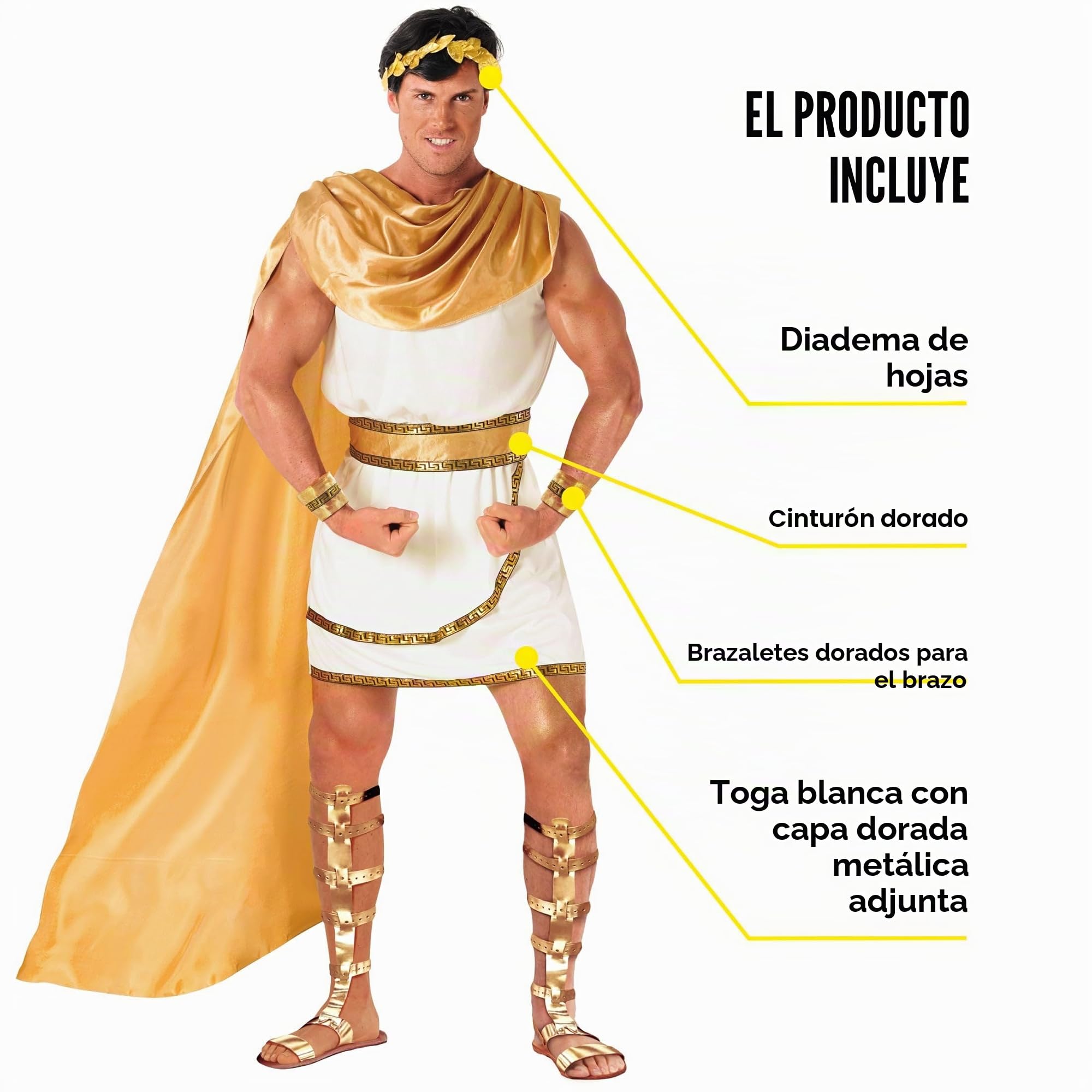 Morph Disfraz Romano Hombre, Disfraces Dios Griego, Disfraces Romanos, Traje de Griegos, Disfraz Carnaval y Halloween