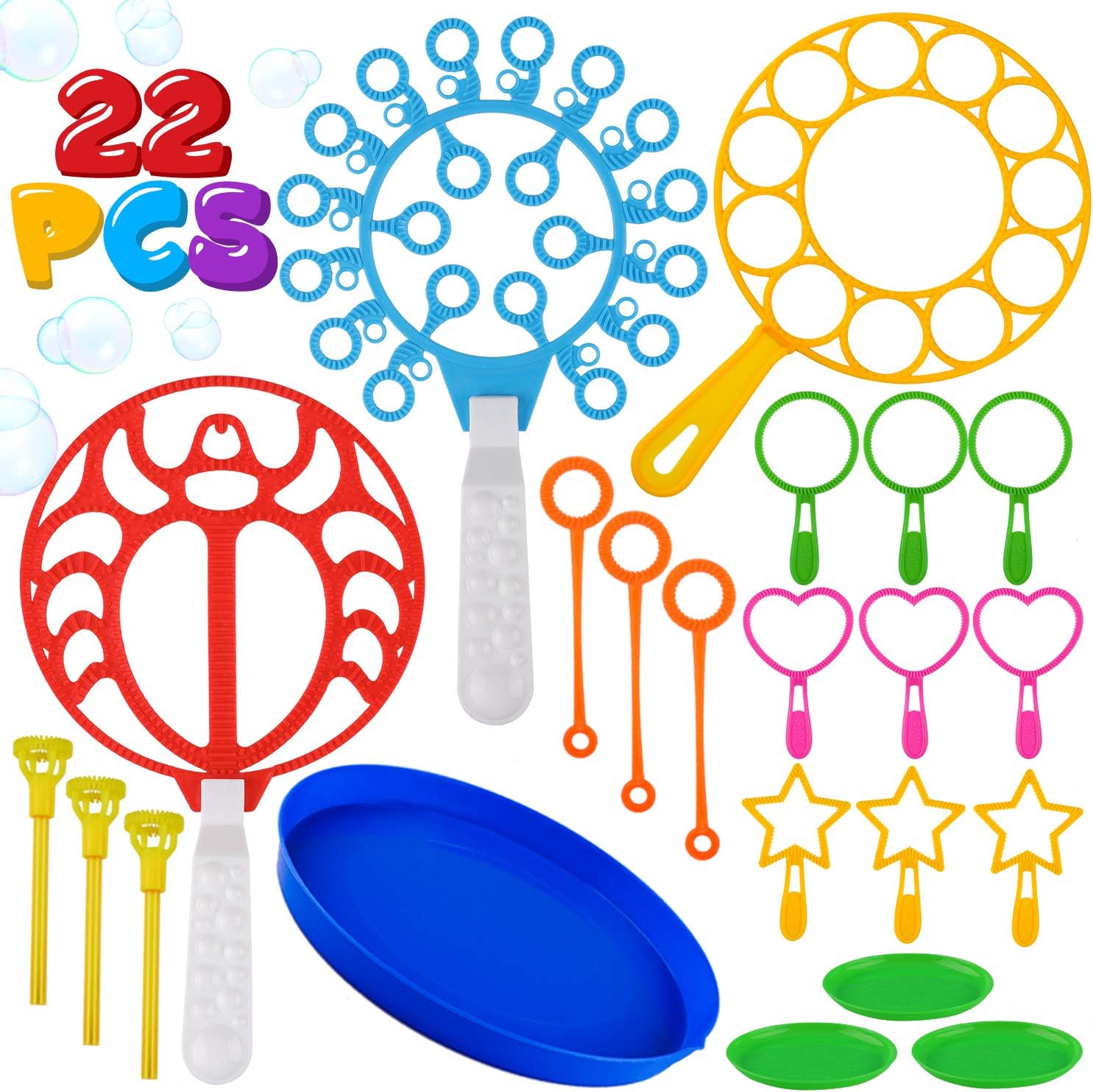 22 Pack of Colorful Bubble Wand Toys Bubble Maker Wand Bubbles For Kids