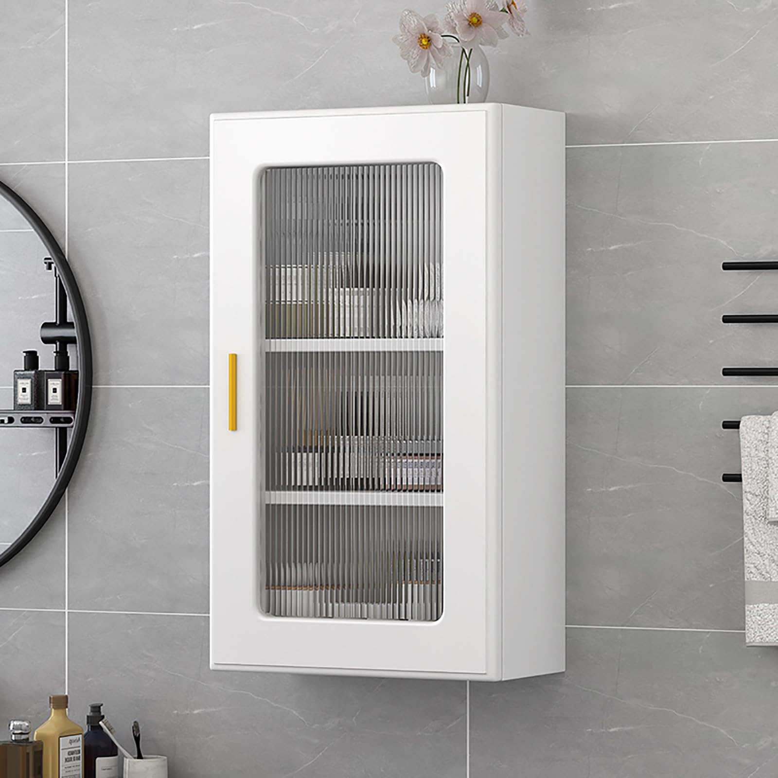 Almacenamiento de exhibición en madera maciza y vidrio