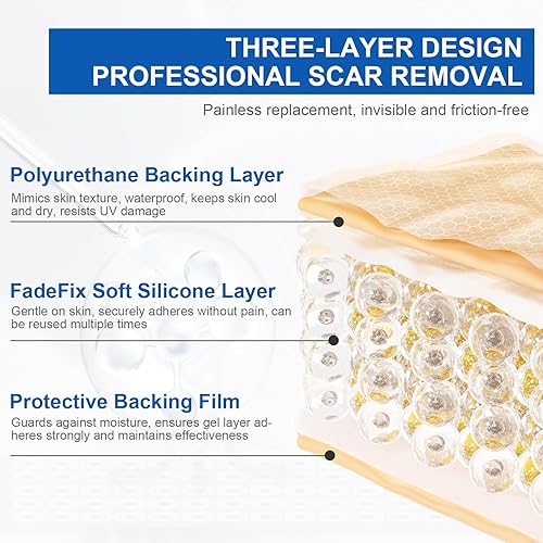 Miniatura 6 de Hojas de silicona para cicatrices, cinta para cicatrices quirúrgicas, cesárea, abdominoplastia, queloides, cinta facial para arrugas durante la