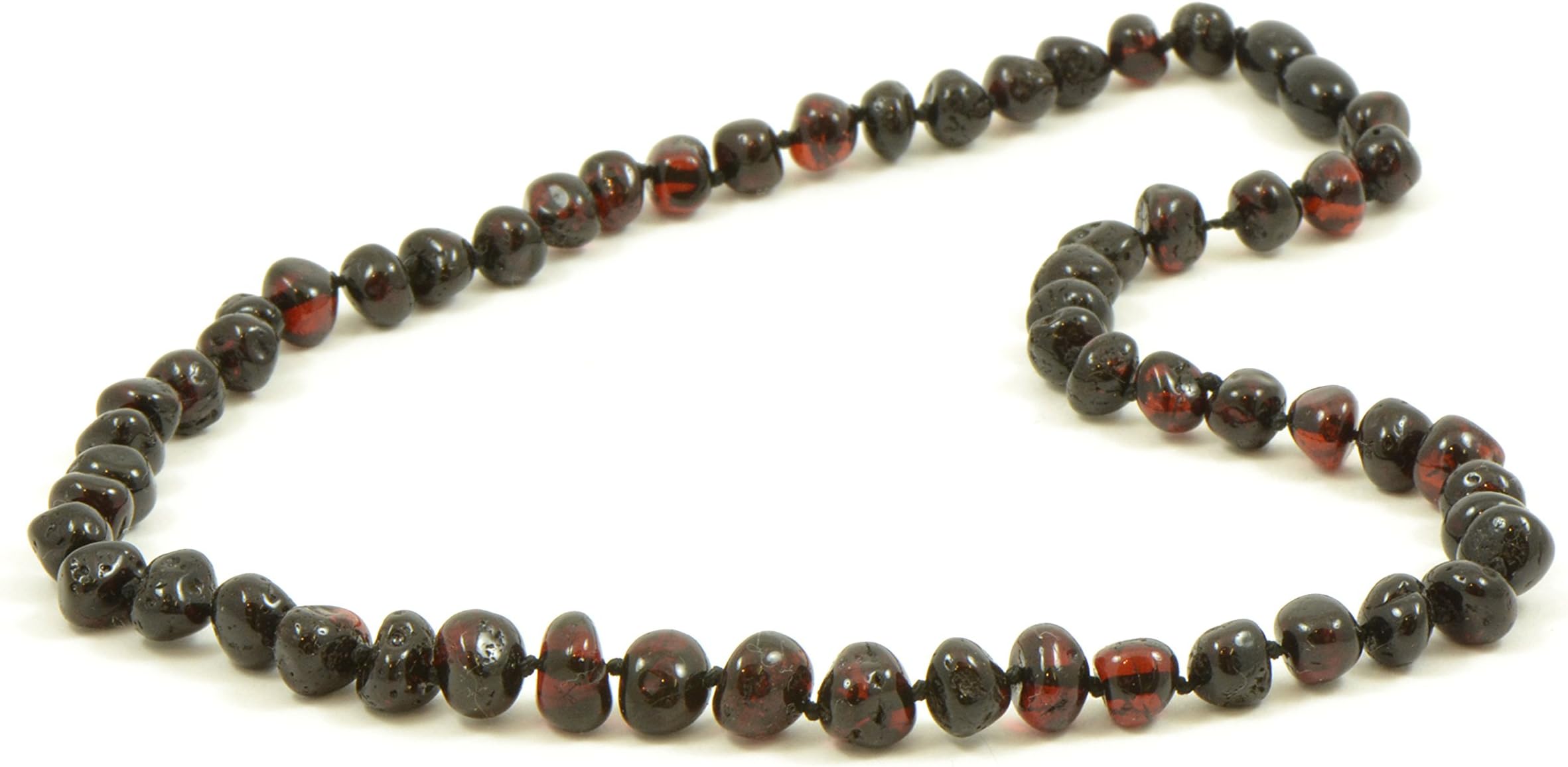 Handmade Baltic Amber Beads Necklace for Adults Handmade Necklace from Genuine Baltic Amber Beads (17.7 inches (45 cm), (Cherry) Healing Baltic Amber Necklace