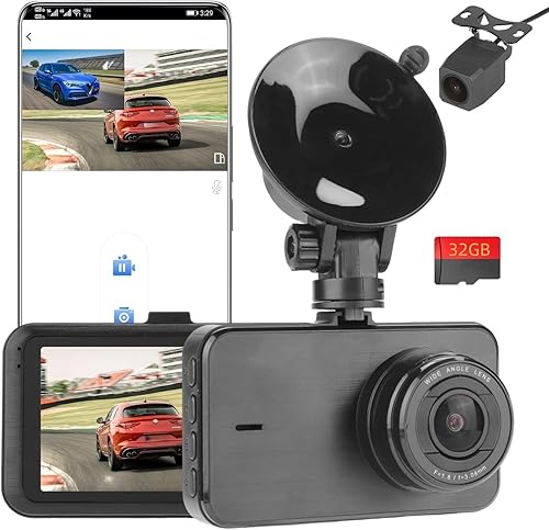 Coche DVR Coche Cámara de Vista Trasera 2.5K Video WiFi 1440P Recroder 3 "pulgadas 1080 p Doble Lente CAM Frente y Trasero Backup Seguridad Inversa
