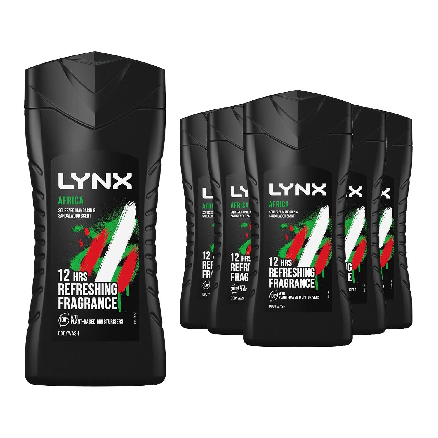 Africa Shower Gel, Body Wash, Mens Shower Gel, Plant based Moisturisers with 12 hours of Refreshing Fragrance Body Wash for Men, 225ml (Pack of 6)