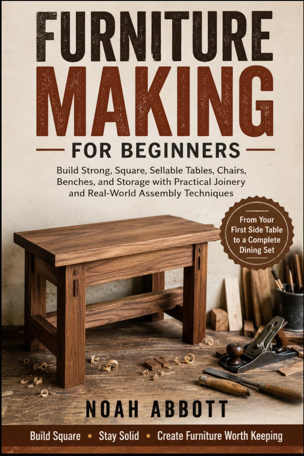FURNITURE MAKING FOR BEGINNERS: Build Strong, Square, Sellable Tables, Chairs, Benches, and Storage with Practical Joinery and Real-World Assembly Techniques