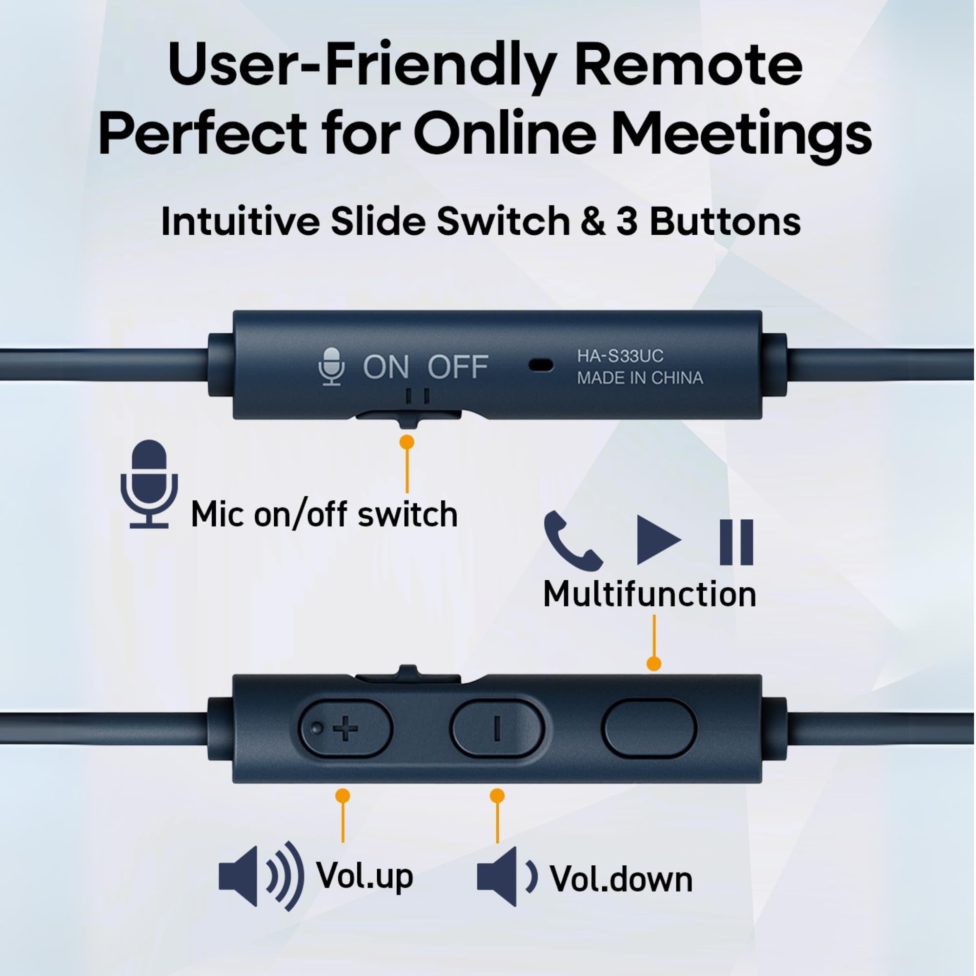JVC Cuffie over-ear con cavo USB-C con microfono – Comodi padiglioni, chiamate chiare, audio bilanciato – pieghevoli, leggere, anti-groviglio, ideali per lavoro, studio, viaggi