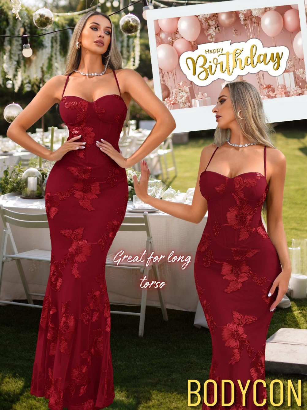 Women's Floor Length Formal Floral Dress, 3D Flower Backless, Mermaid Corset Evening Gown for Prom Cocktail 2026 - Image 5