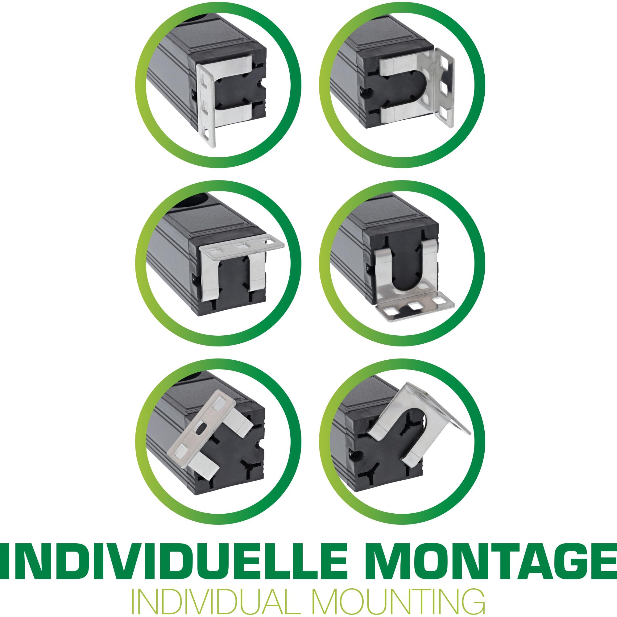 Inline Multiprise 16411S - 19" - 7 Prises de Contact de Protection avec Interrupteur - 2 m - Noir - Angle de Montage Variable
