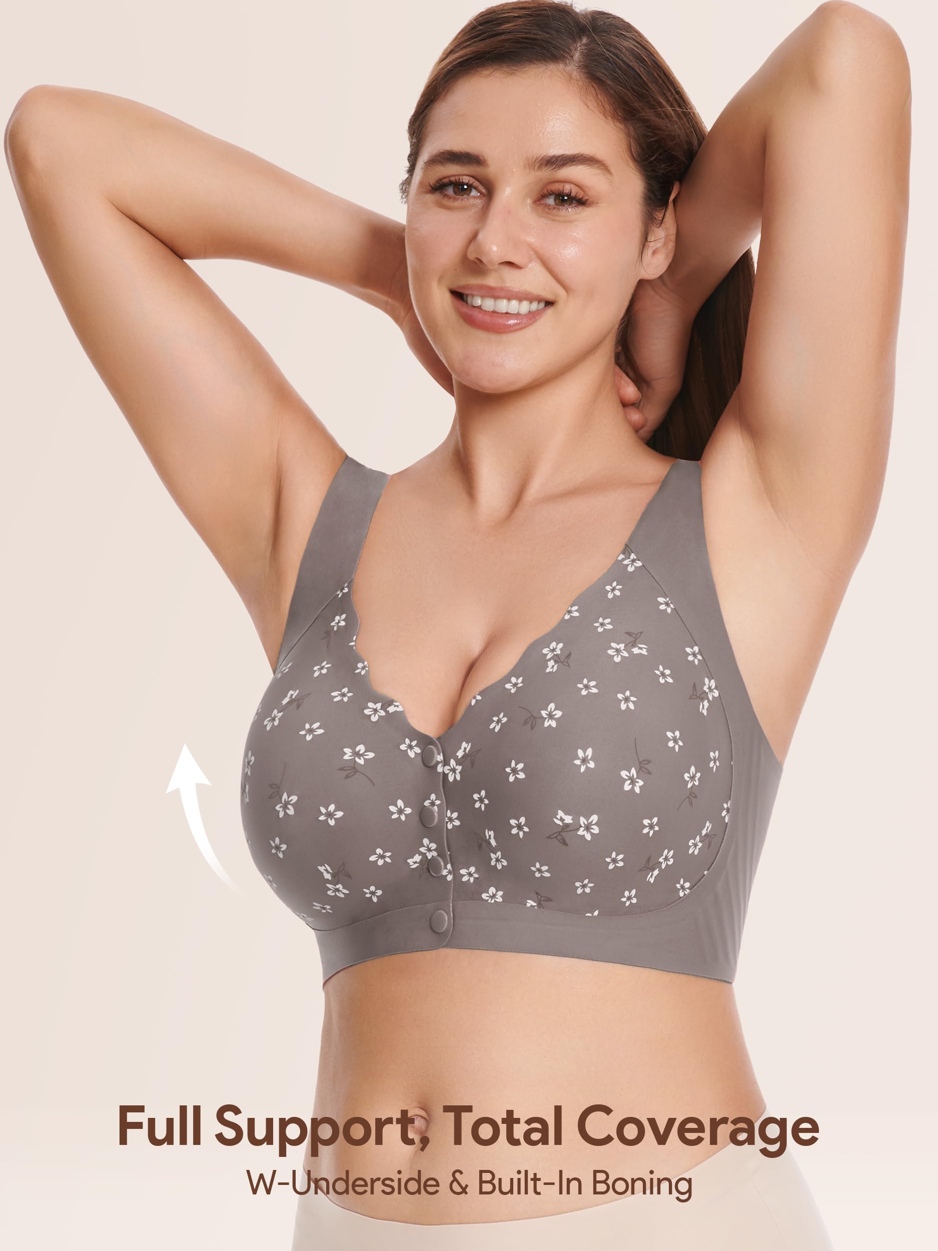 Angelhood Daisy Nahtloser Frontverschluss Jelly BHs für Frauen ohne Bügel