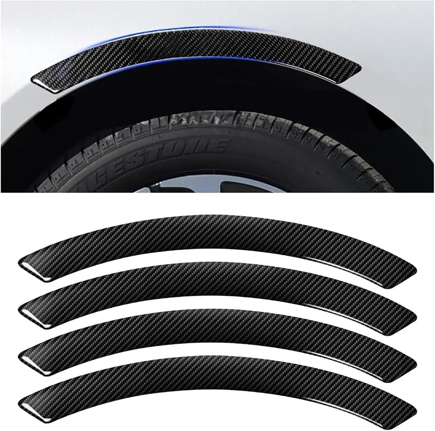 WENPANGPANG Wheel Arch Guard for FIAT Topolino Elektro ab Bj 2023, Carbon Fibre Car Protector Sticker Fender Flare Trim Strip Anti-Collision Bumper Wing Edge Protector 4Pcs