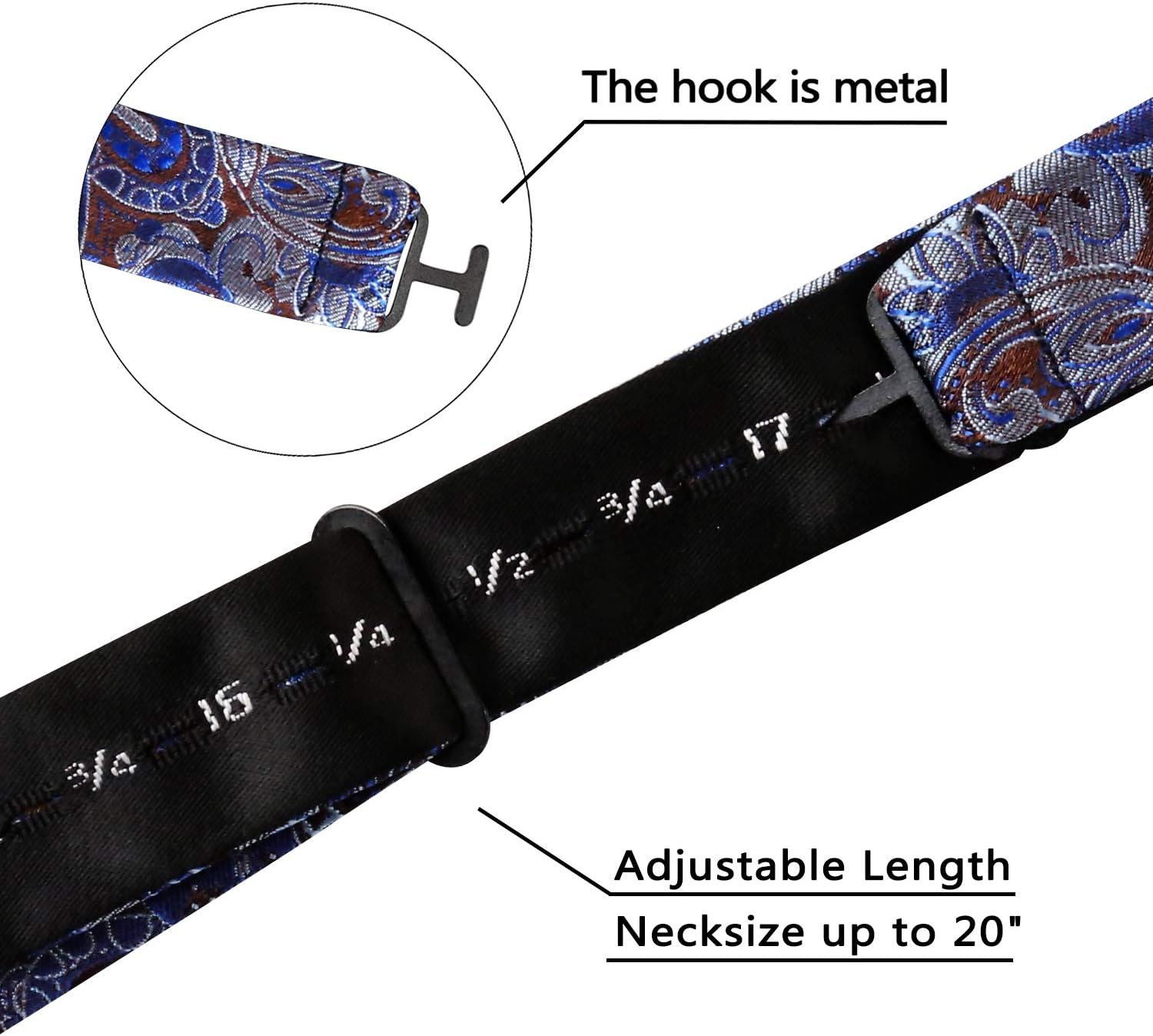 Alizeal Mens 2pcs Paisley Jacquard Self-Tie Bow Tie Pocket Square Set - Image 6