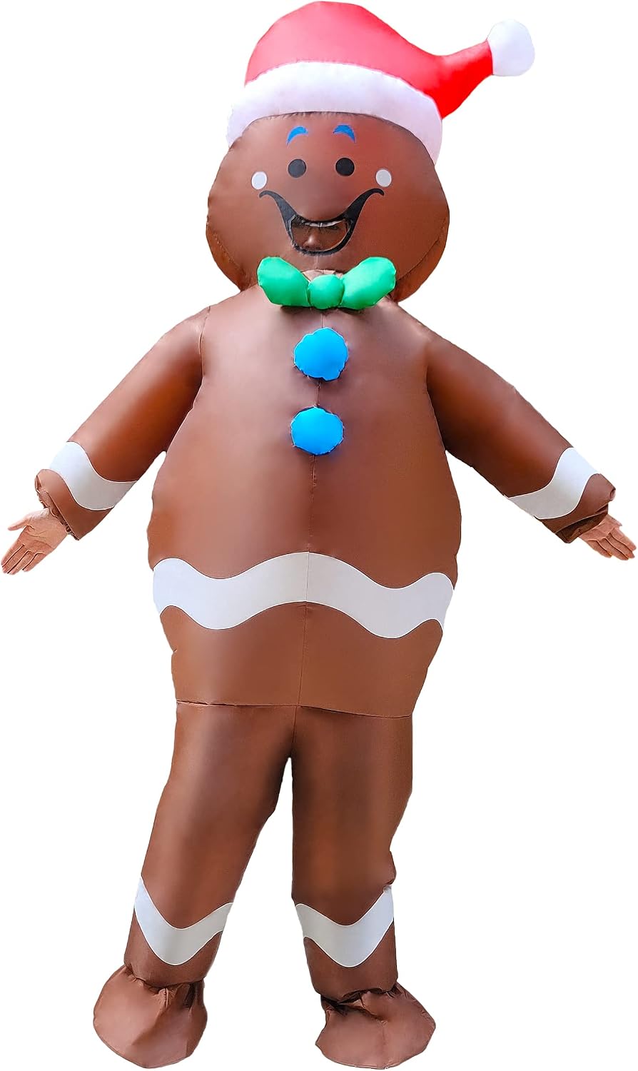 2 Packs Inflatable Christmas Costume Cosplay Blow-up Costume for Adults/Halloween/Christmas Party (Christmas Tree/Gingerbread Man)