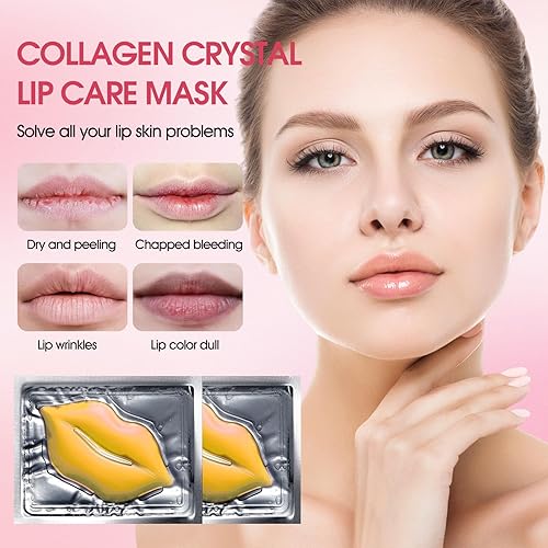 Miniatura 9 de 30 mascarillas hidratantes para labios con cristales de colágeno, antienvejecimiento y antiagrietamiento, reducen las arrugas de los labios,