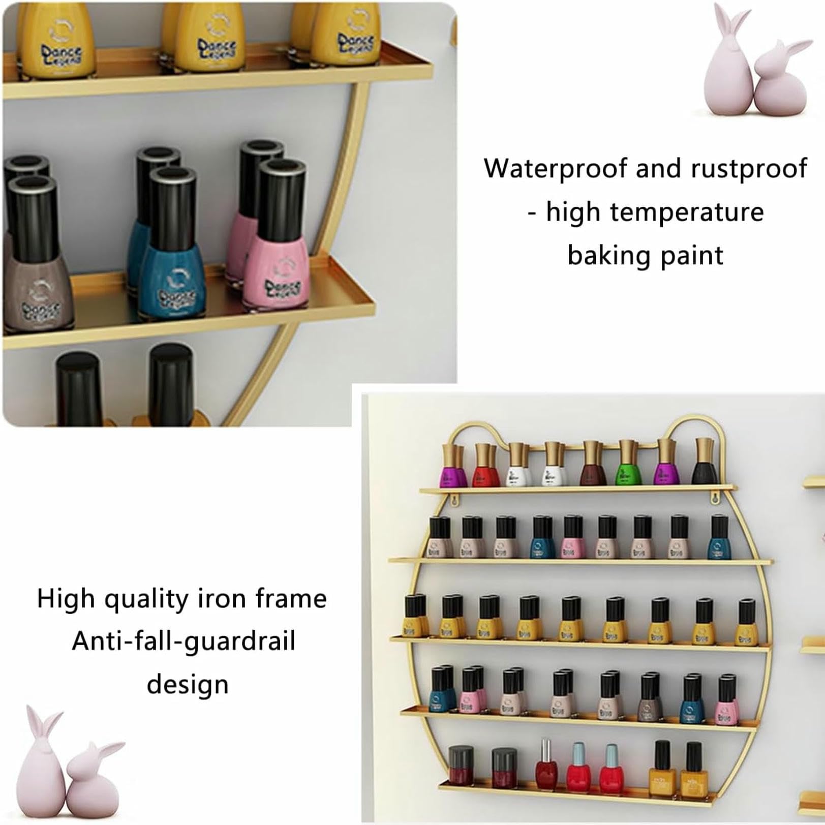 Organizzatore per Smalto, mensola combinata per Oli Essenziali, espositore per flaconi di Trucco, Porta Smalto per Unghie per Salone di Bellezza e casa