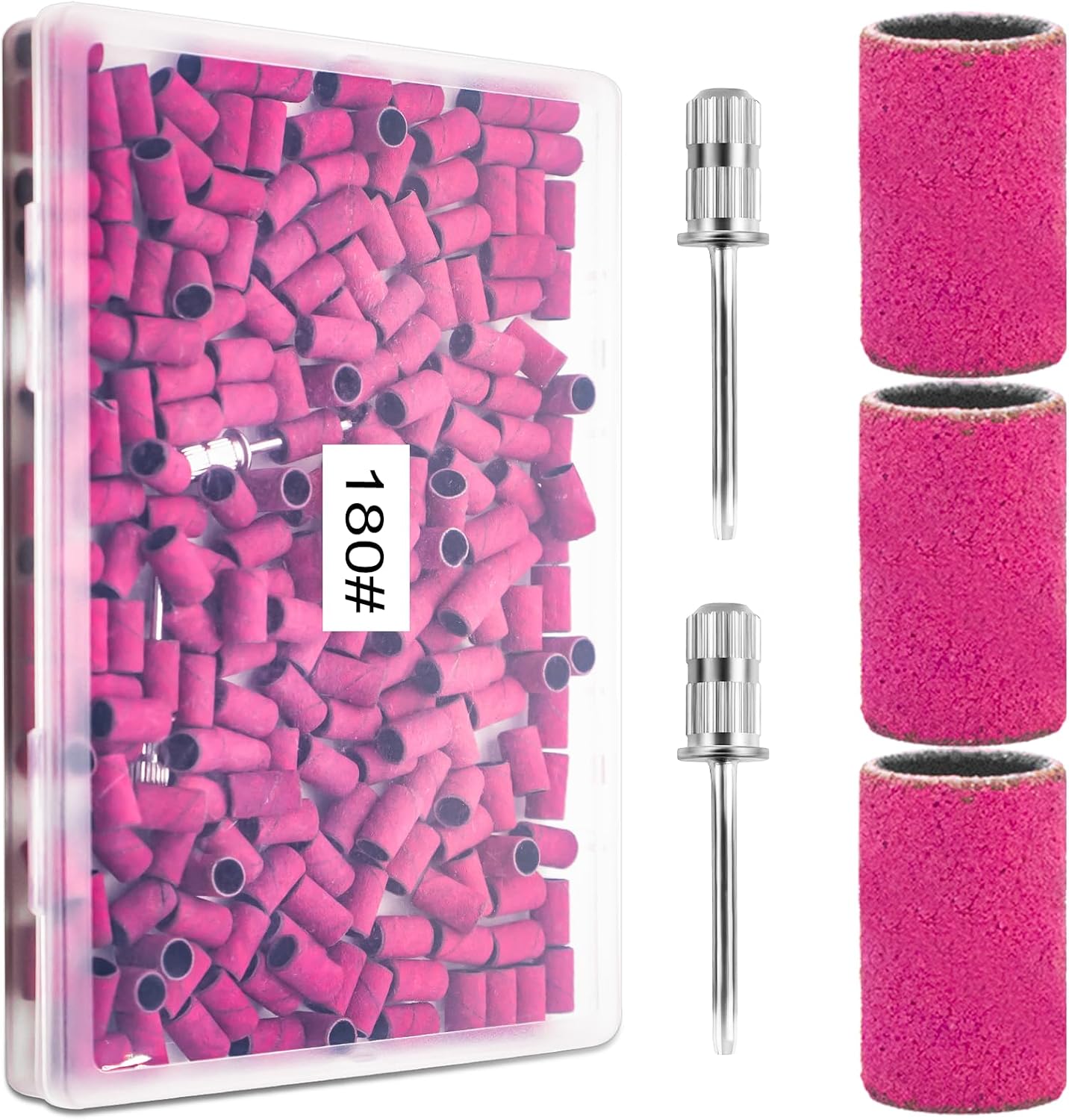 Nails Sanding Bands 180Grit Sanding Band for Nail Drill, Pink Sanding Band