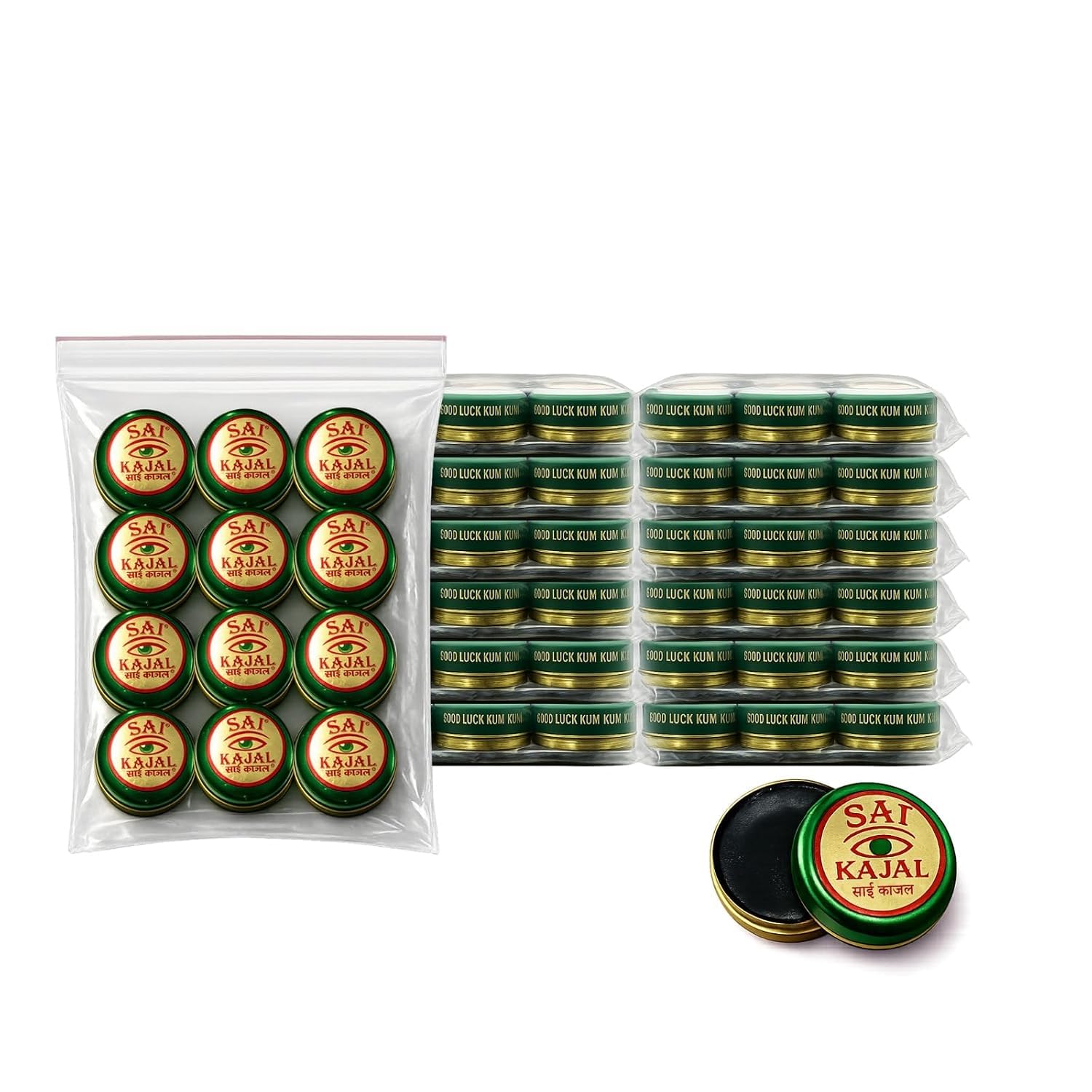 SAI Baby Kajal 1g | Natural Ayurvedic Kajal for Newborn Babies, Kids & Toddlers | Dermatologically Tested | Smudge-Resistant | Water-Resistant | Desi Cow Ghee, Almond, Coconut & Castor Oil (Pack of 24)-image-3