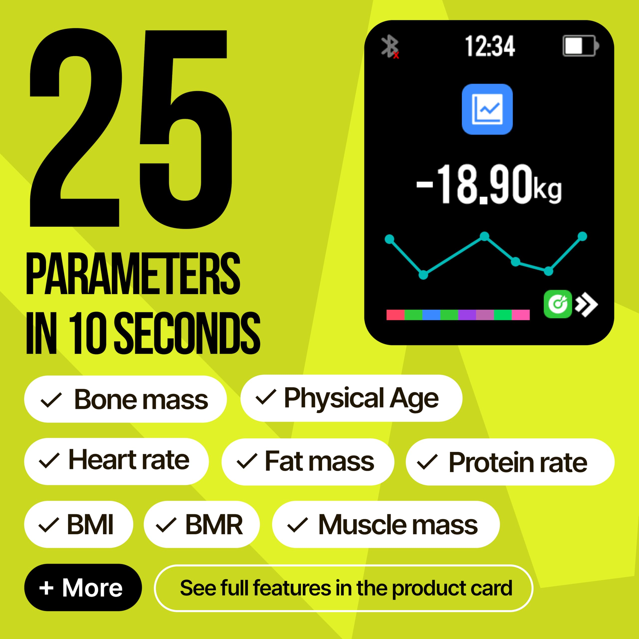 Bilancia intelligente professionale a 25 metri per peso corporeo con BMI, grasso corporeo, massa muscolare, bilancia digitale della composizione del peso e massa grassa corporea, Bluetooth,
