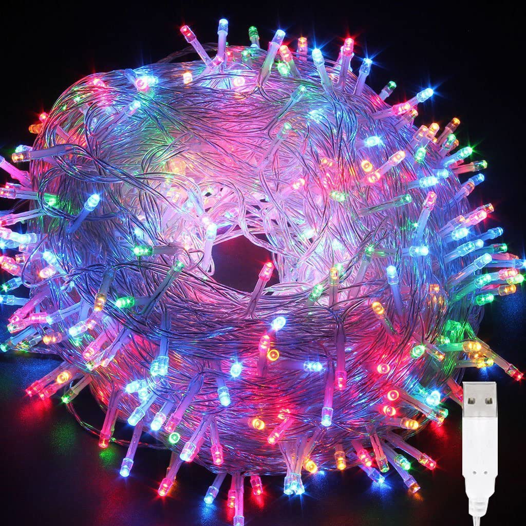 Lampki Choinkowe LED, 5m 50LED Lampki Choinkowe Lampki Choinkowe Zewnętrzne USB (Wielobarwność)