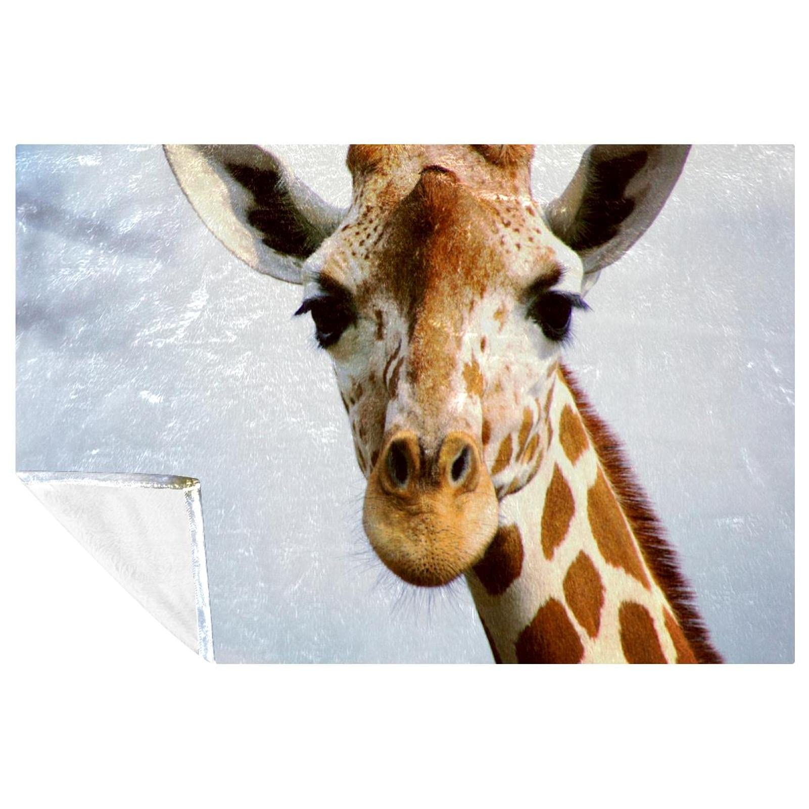 Plaid lit et canapé motif girafe : couverture douce pour soirées camping