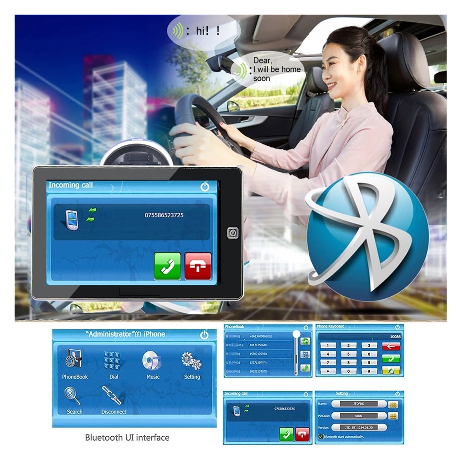 7 pulgadas TFT LCD HD Camión GPS Navegación 25 6m ROM 8G Bluetooth FM MSB2531 800 * 480 Navegador GPS de coche(Without bluetooth)