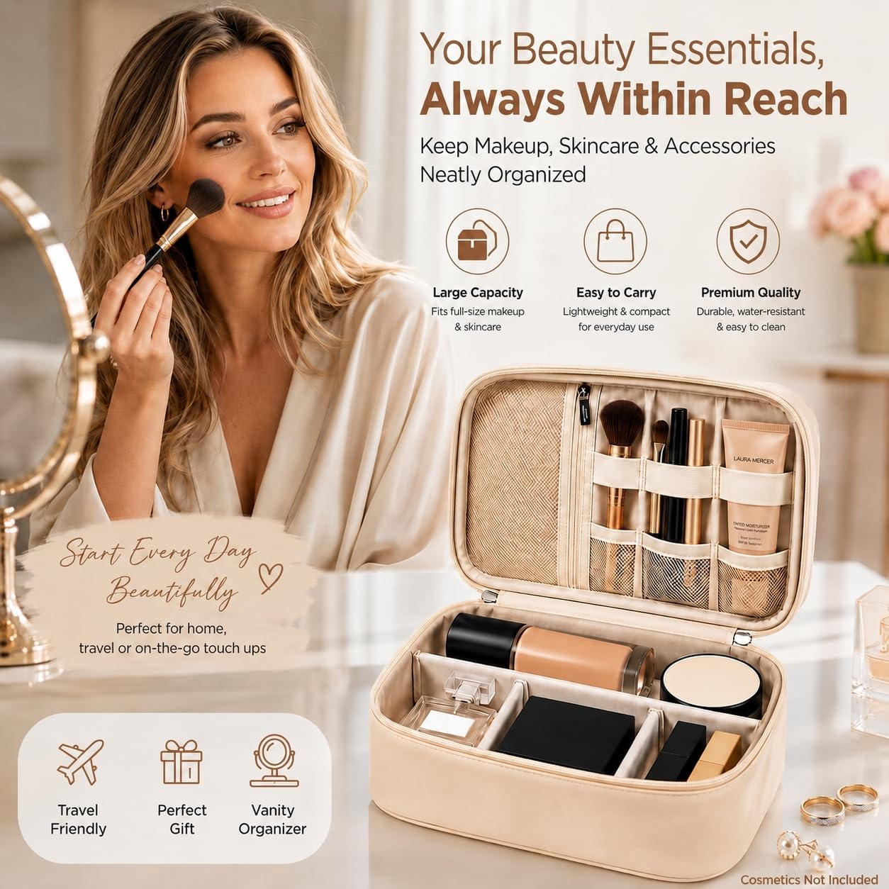 Regalo di compleanno per donna, cesto regalo spa con astuccio per il trucco vuoto, confezione regalo "Thinking of You Care", regalo di recupero per moglie, mamma, amica, sorella, confezione regalo