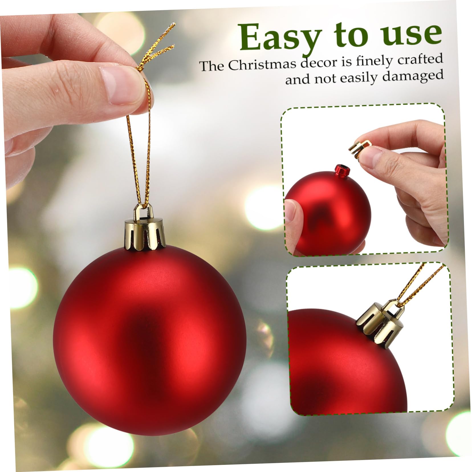Cabilock Lot de 100 Boules de Noël Rouges Galvanisées Creuses pour Décorations d'arbre de Noël