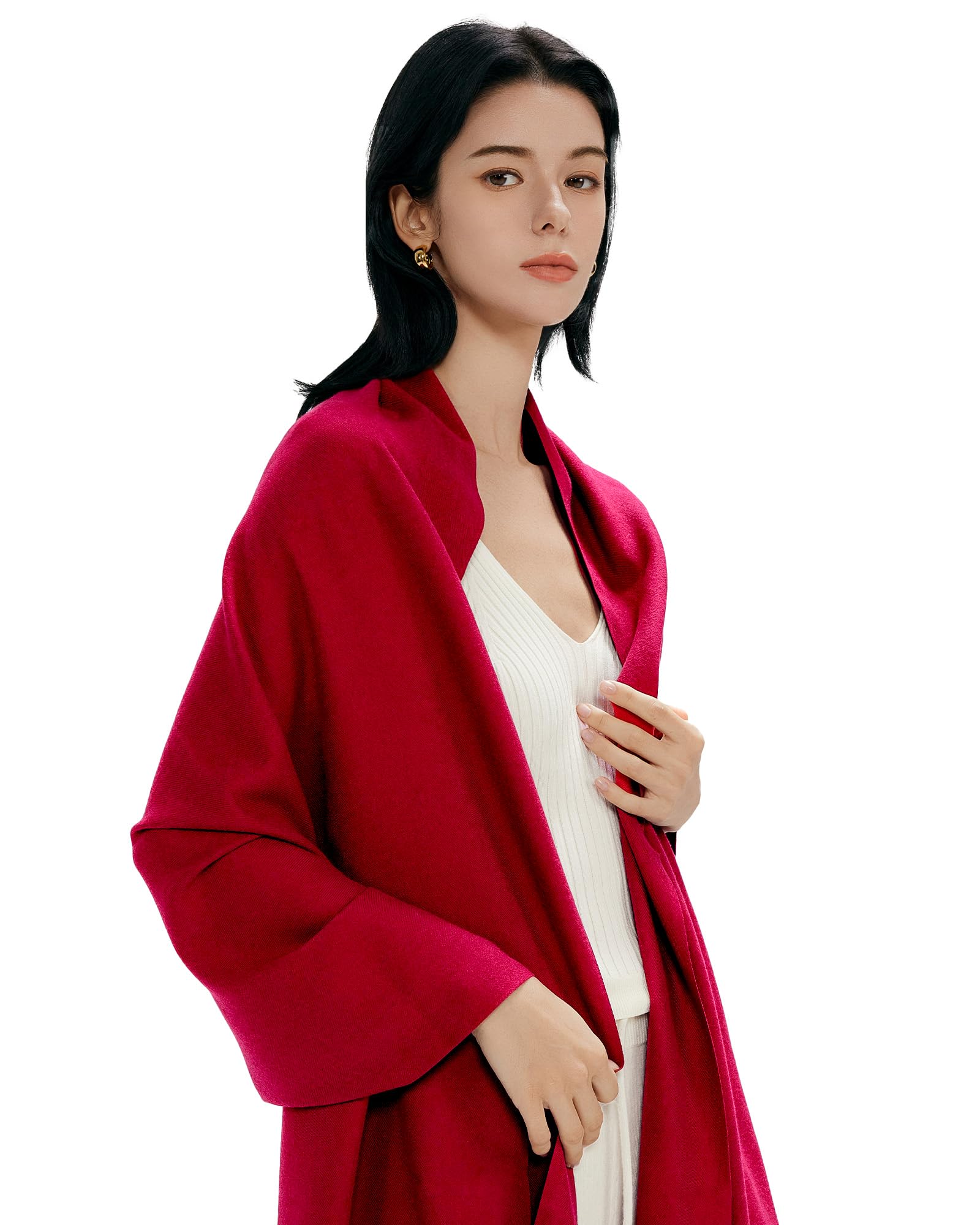 MaaMgic Sciarpa con Frange in Tinta Unita da Donna Morbida e Soffice di Misto Cotone per Autunno Invernale 200 * 70cm