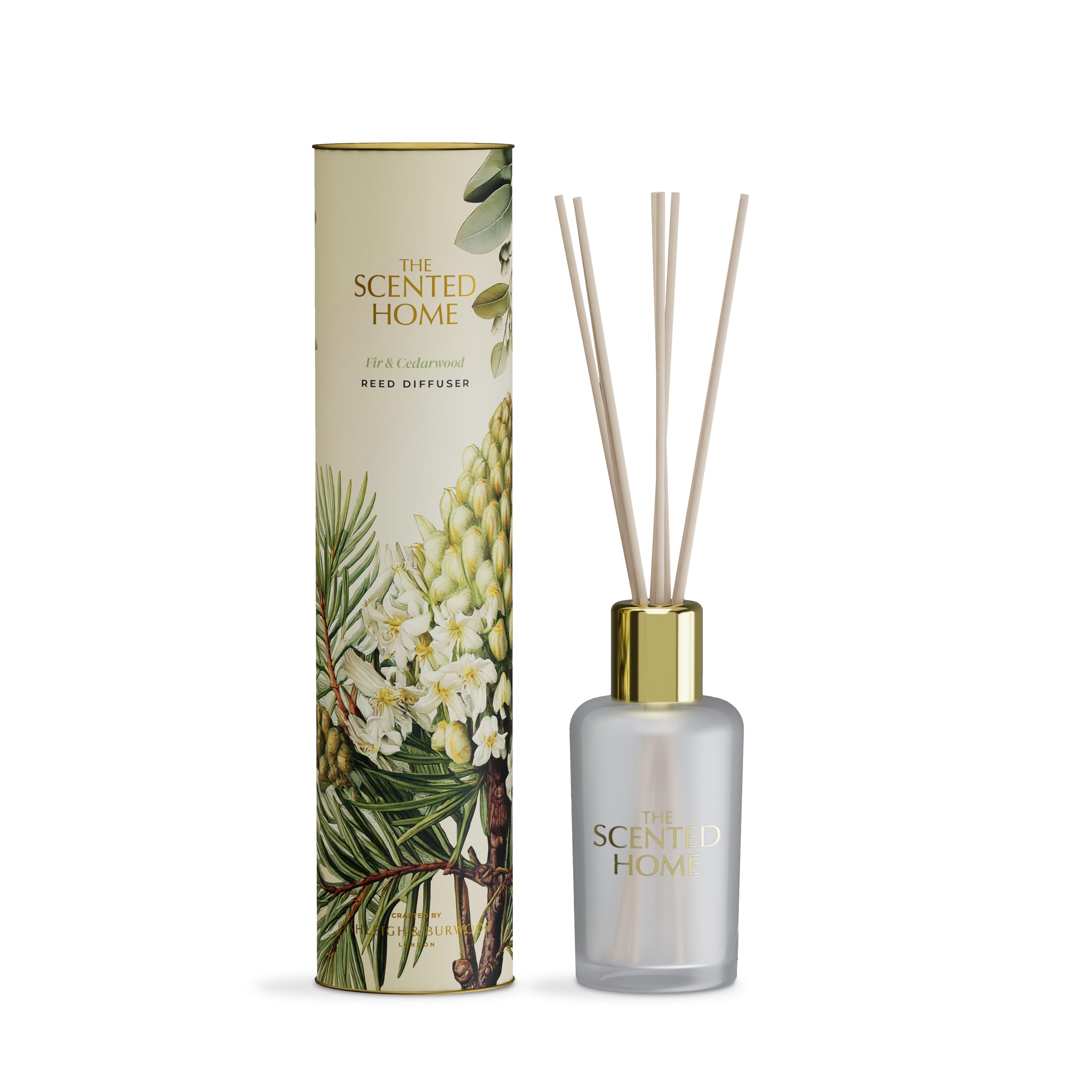 Ashleigh & Burwood Clear/Gold Reed Diffuser Air Freshener For Home | Fir & Cedarwood Fragrance Oil Diffuser | Lasts Up To 3 Months | 150Ml