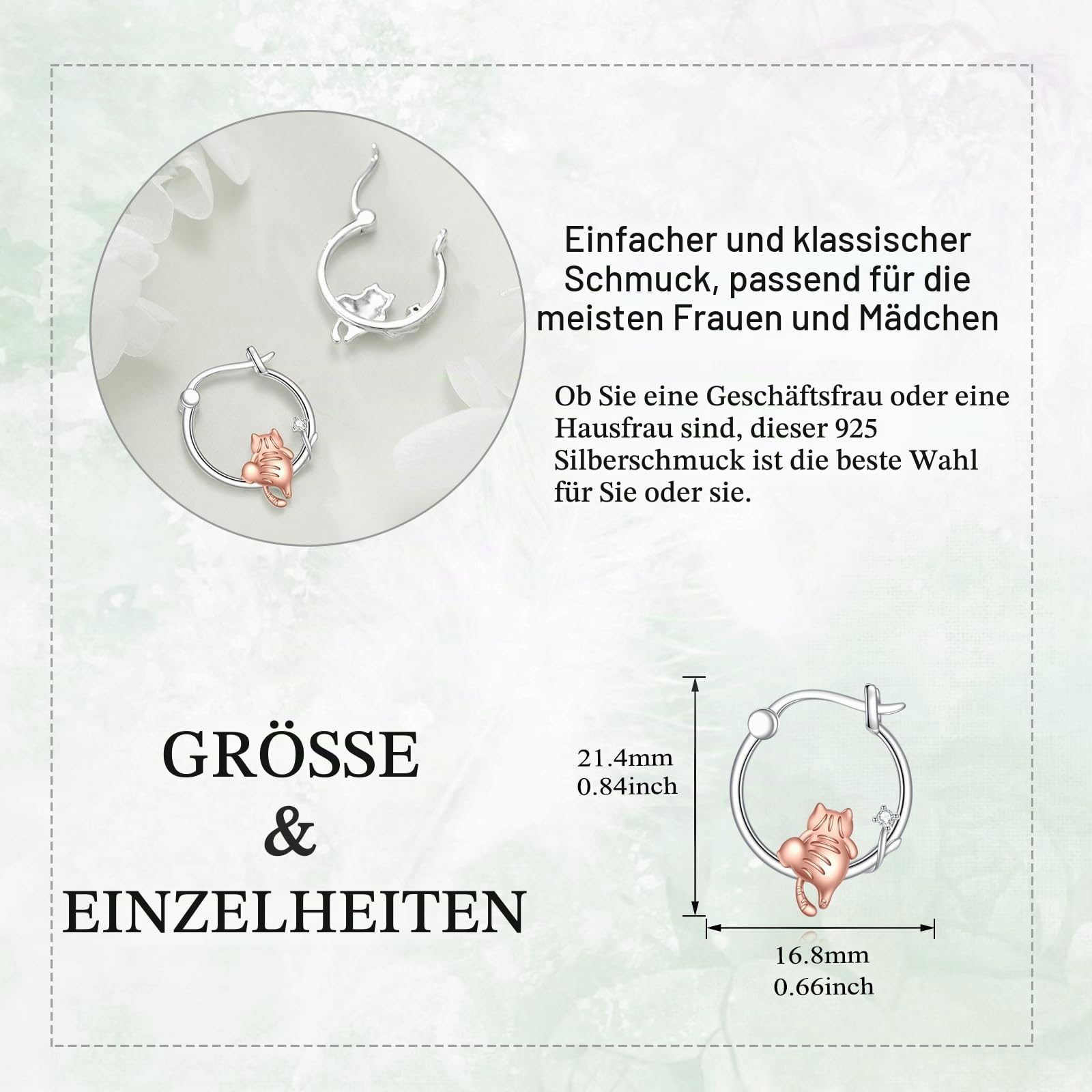 Tier Ohrringe für Damen Mädchen Koala/Dinosaurier/Oktopus/Schwein/Fuchs Creolen Ohrringe 925 Sterling Silber Schmuck Tier Geschenk