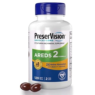 PreserVision AREDS 2 Eye Vitamin & Mineral Supplement with OCUSorb, 120 Vegan Soft Gels, Contains Lutein, Zeaxanthin, Vitamin C & E, Zinc, & Copper, Eye Health Supplements for Adults - Amazon product rated Grade A