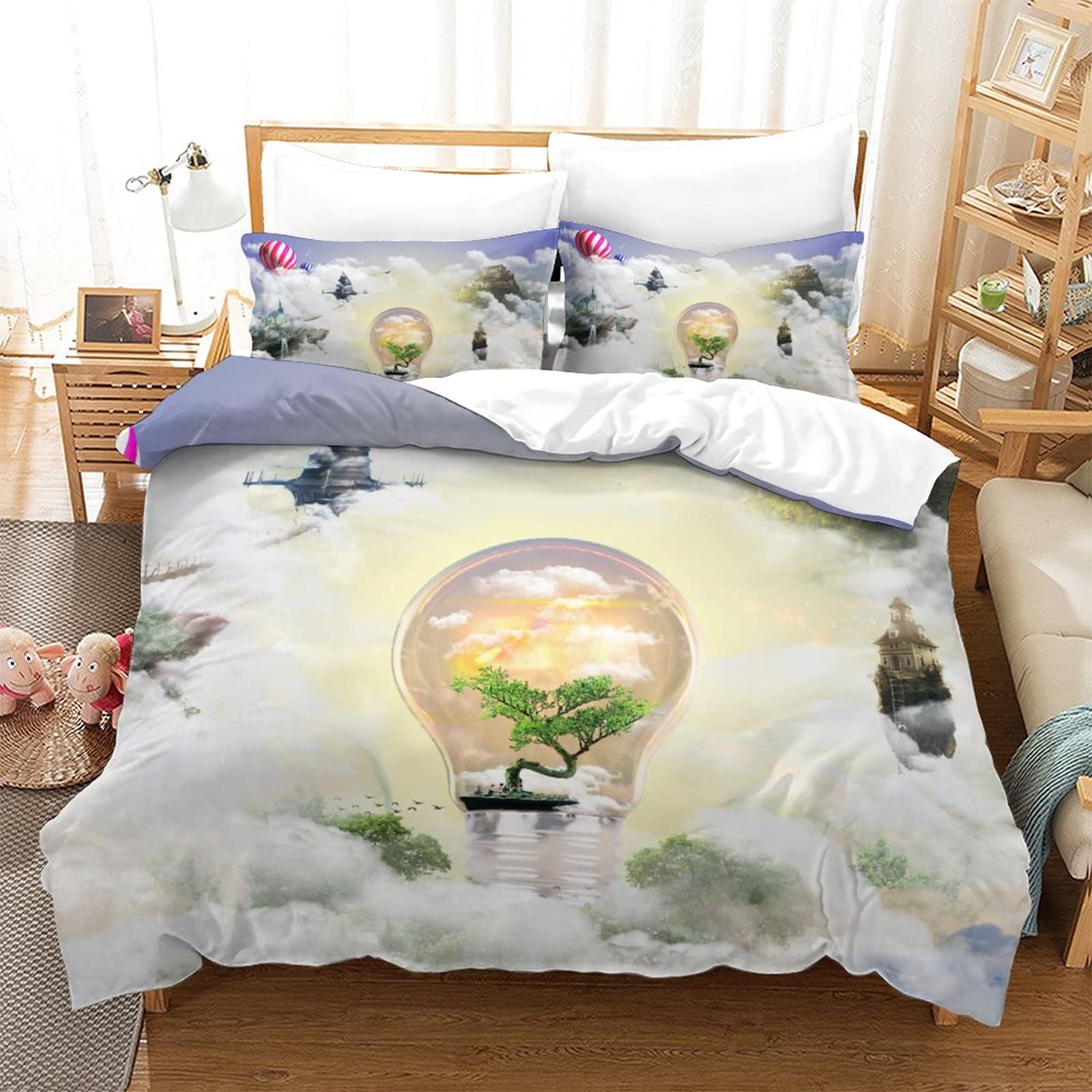 Housse de couette paysage naturel 3D avec fermeture éclair pour éliminer la corvée du lit
