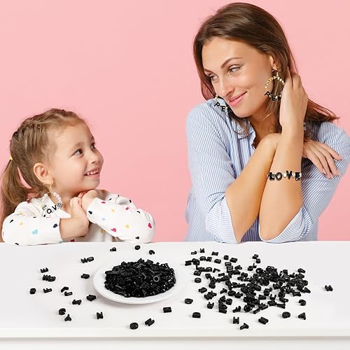 Vista 33 de Augshy 700 cuentas de letras blancas del alfabeto para hacer bricolaje (0.236 pulgadas)