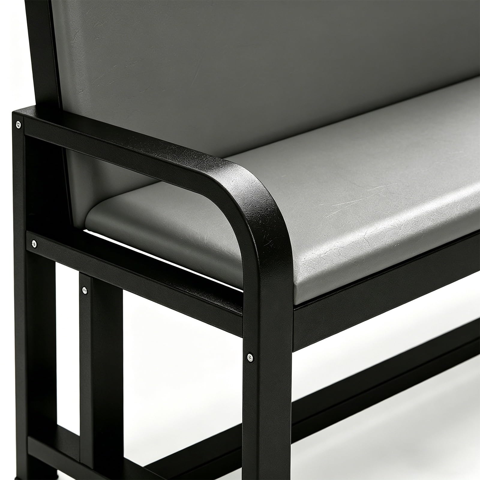 Wartebank 3-Sitzer Sitzbank mit Rückenlehne Stahlrahmen 300 kg Verstellbare Rückenlehne für Krankenhaus Wartezimmer(100cm/39in)