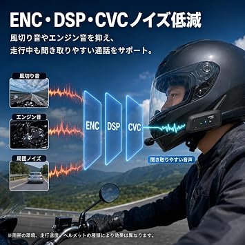 Mihono V4 Bike Intercom Set of 2, Compatible with 4 People Simultaneous Calls, Easy Operation, One-Touch Connection, Up to 1,500 m Communication, Equipped with Qualcomm Chip, IP67 Waterproof, ENC and