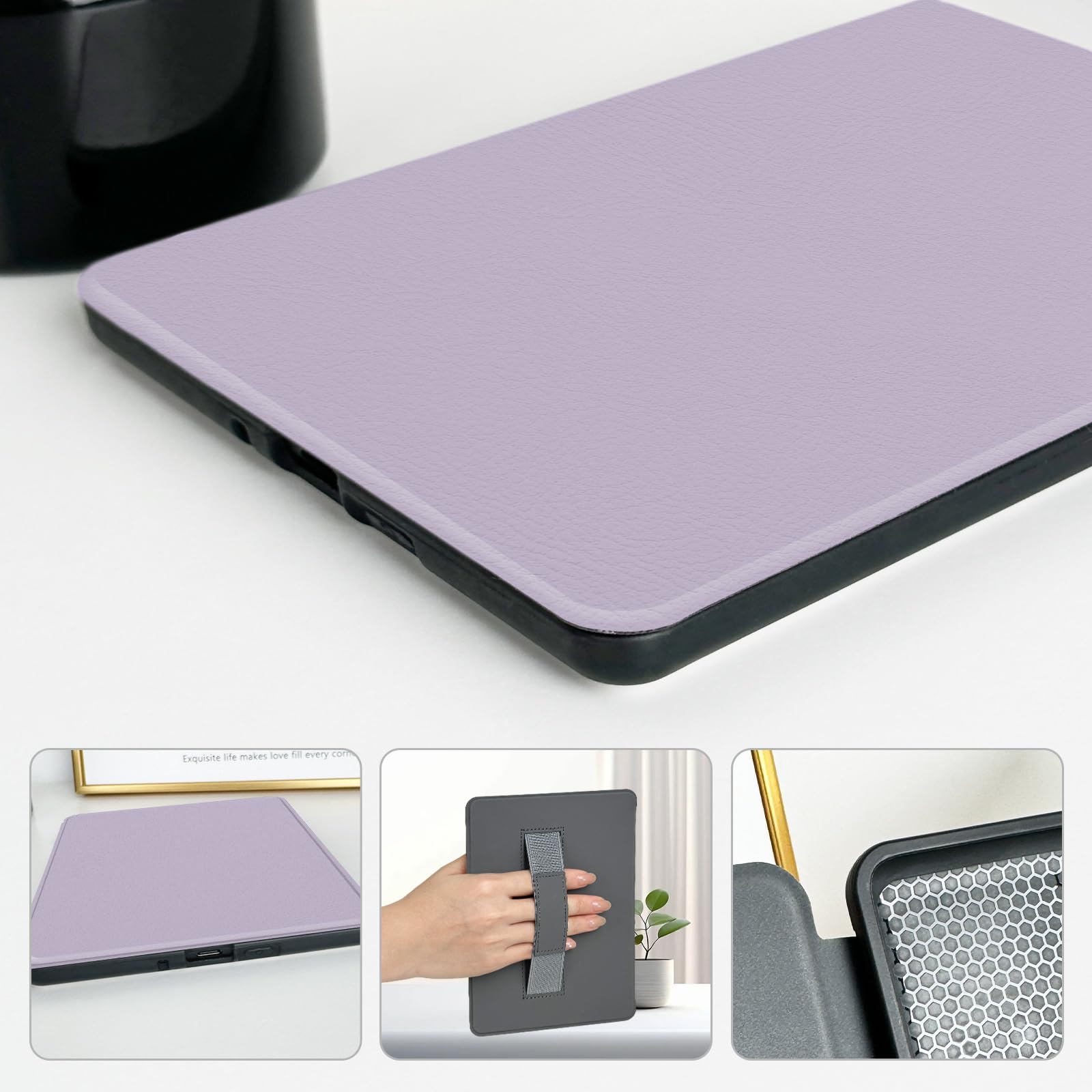 MOROCK Schutzhülle für Kindle Paperwhite 10. Generation 2018 (Modell Nr. PQ94WIF), schlankes Design, leichtes PU-Leder mit Handschlaufe, automatische Wake-/Sleep-Hülle für Amazon E-Reader, Hellviolett