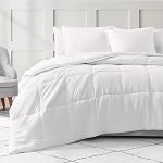Casa Platino Ensemble de consolateurs jumeaux 2 Pièce - blanc - 300 GSM Remplir le poids vers le bas Alternative toutes saisons - Microfibre brossée pré-lavée - Oeko-TEX - Onglets d'angle - 66"×88"