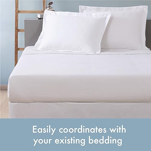 Miniatura 5 de Today's Home Falda de cama clásica a medida con volantes, diseño de mezcla de algodón, longitud de caída de 14 pulgadas, tamaño California King,