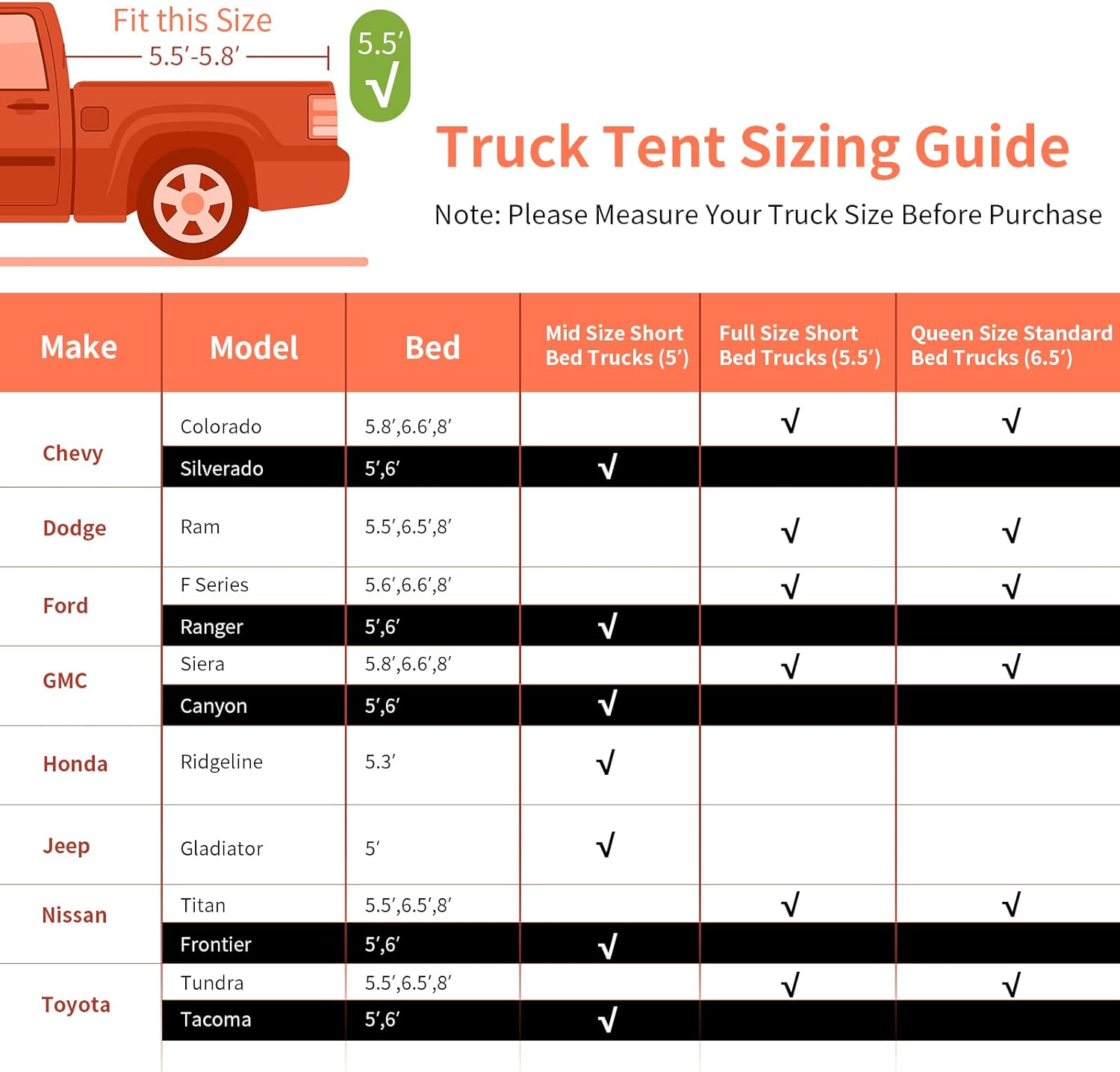Goplus Truck Bed Tent, Waterproof PU2000mm Pickup Truck Tent for 2 Person with Removable Rainfly, Carry Bag, Mesh Window, 5.5’-5.8’ Portable Full Size Short Bed Truck Tent for Camping Traveling Hiking