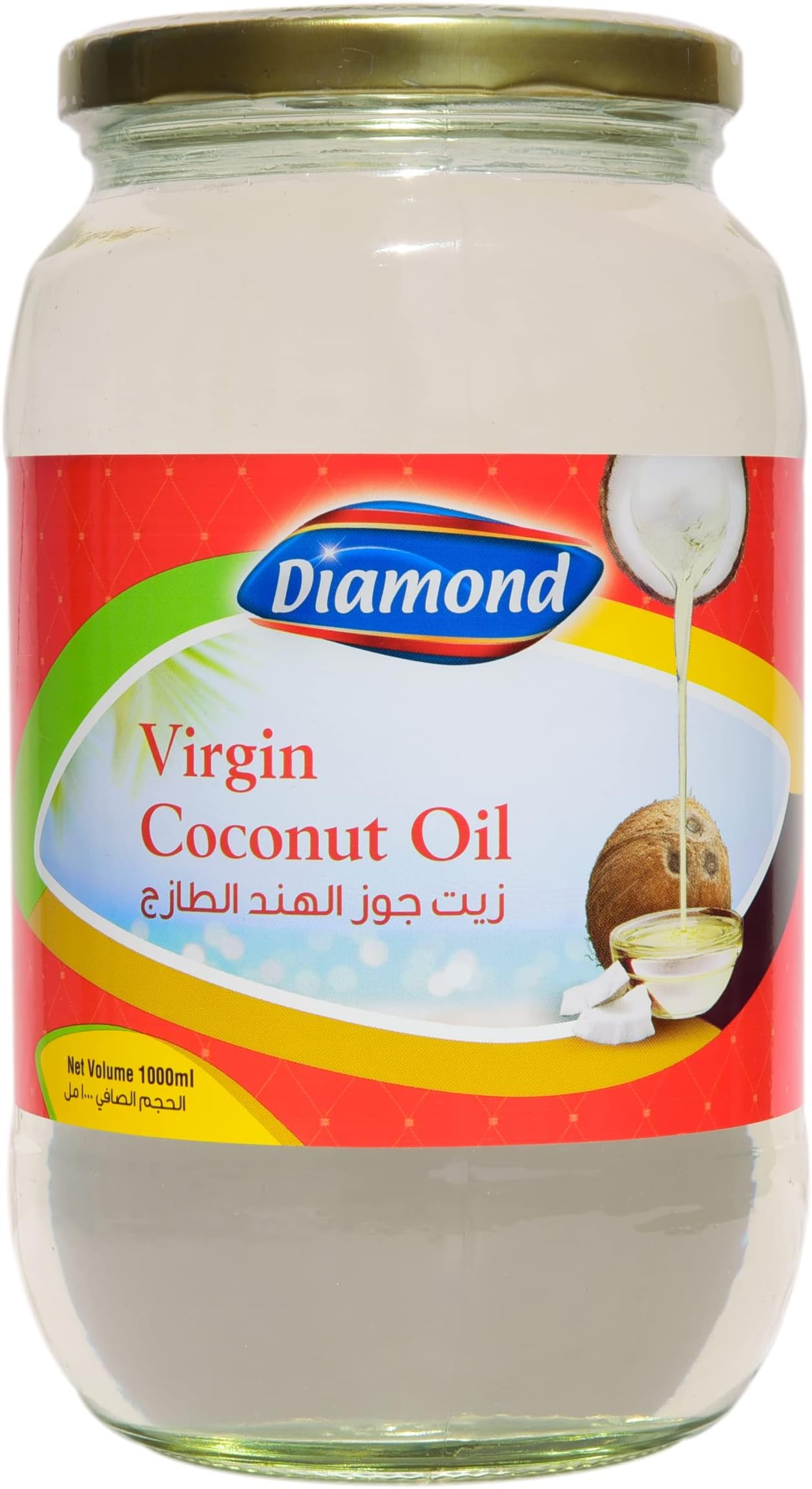 Diamond Virgin coconut oil/Unrefined cooking oil Natural oil for Healthy skin and hair 1000Ml