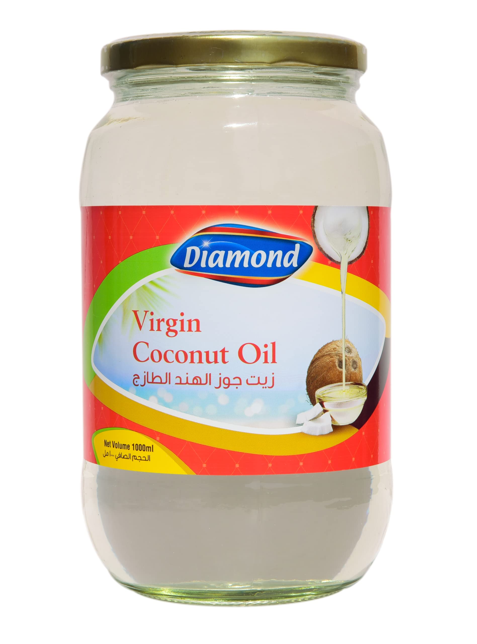 Diamond Virgin coconut oil/Unrefined cooking oil Natural oil for Healthy skin and hair 1000Ml
