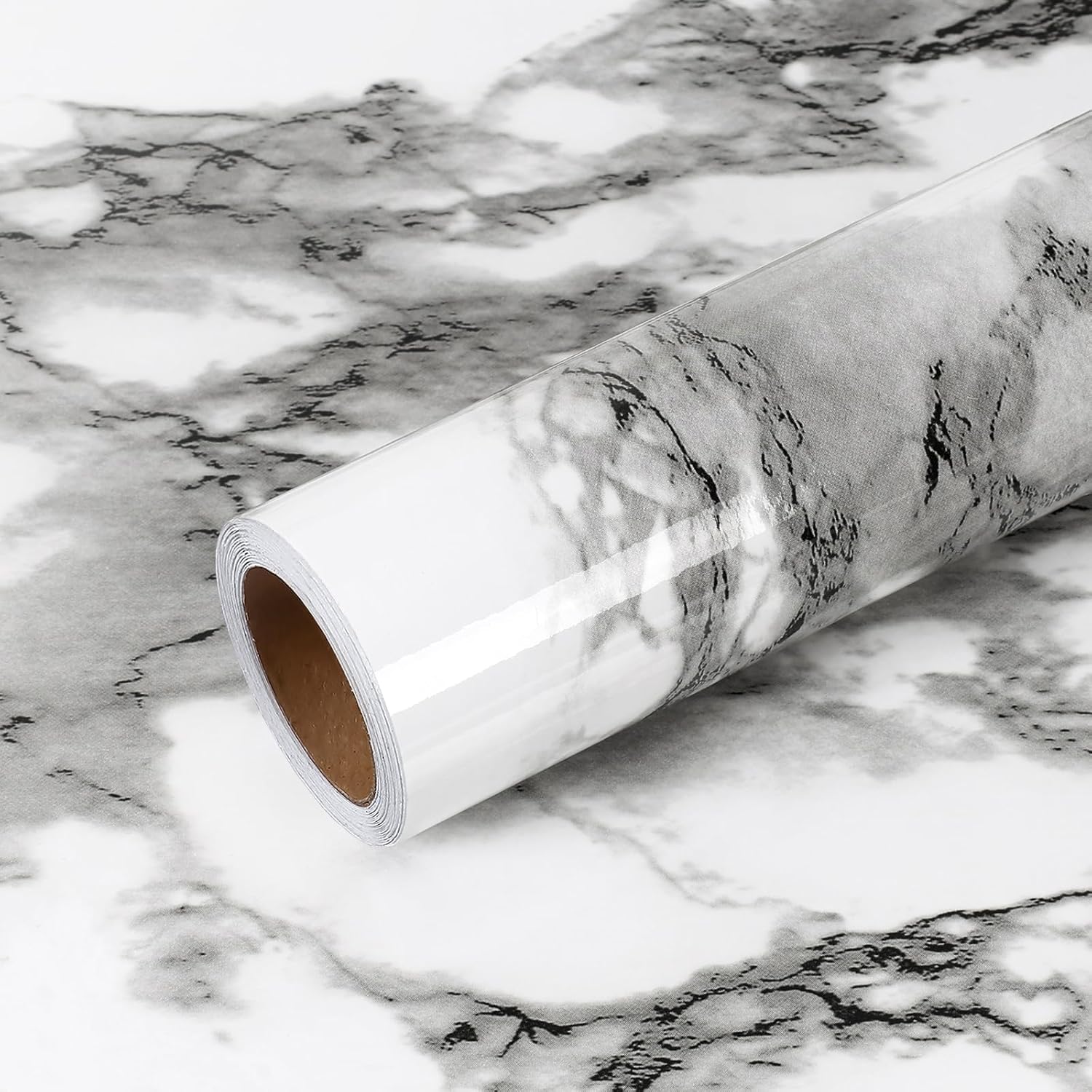VEELIKE Modern Black and White Marble Contact Paper for Countertops Waterproof Peel and Stick Countertops 24''x118'' Self Adhesive Vinyl Countertop Contact Paper Marble Wallpaper for Kitchen Bathroom