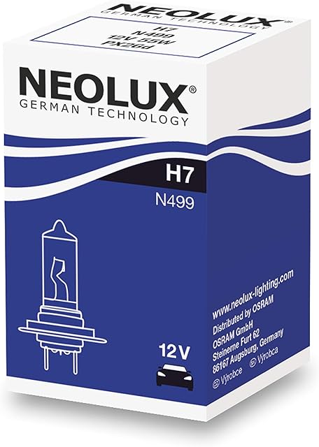 NEOLUX Standard H7, Halogen Headlight Cars and Motorcycles, N499, 12V, 55W, Folding Box (1 Bulb)