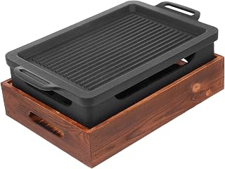 KICHOUSE Rectangular Non-stick Aluminum Barbecue Grill Pan Versatile Teppanyaki Plate for Lamb Chops and Steak Design for Indoor and Outdoor Cooking