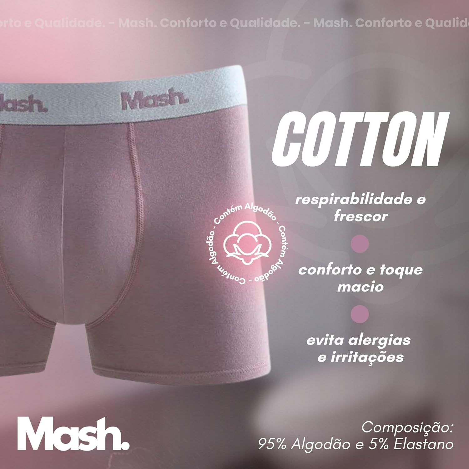 Cueca Boxer Masculina Mash Cotton Algodão Hipoalêrgenico Respirável em promoção! Veja a oferta e mais achadinhos de Moda íntima 3 Hoje é o melhor dia para comprar Cueca Boxer Masculina Mash Cotton Algodão Hipoalêrgenico Respirável com aquele preço maroto! Promoção! Aproveite a oferta! 3