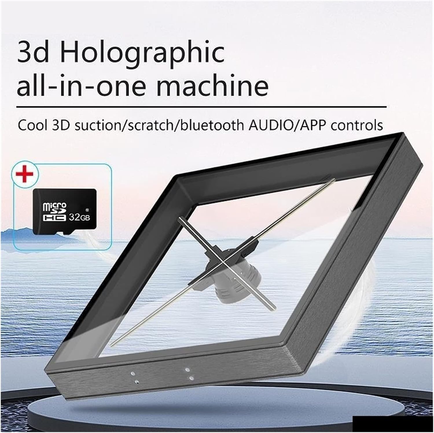 3D Hologram Projector Fan,Holographic Player,Stereo Imaging,Support Images and Video,Real Time Screen,56cm Set Black
